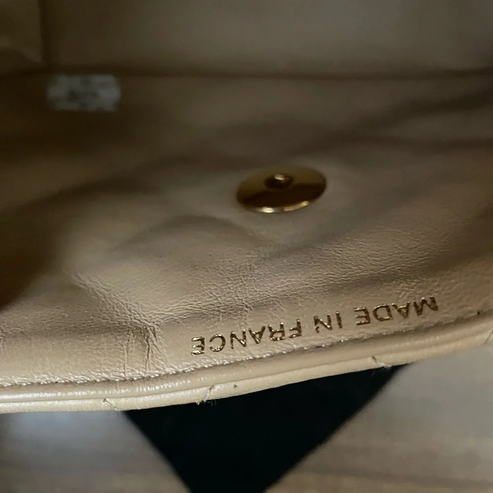 Vintage Chanel Mini Kelly Flap Bag Beige Lambskin Leather Top Handle - Picture 8 of 11